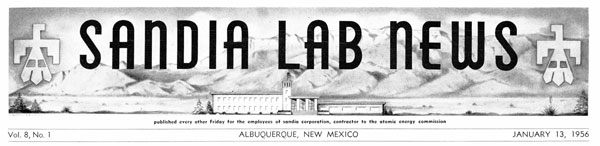 Lab News masthead from 1956