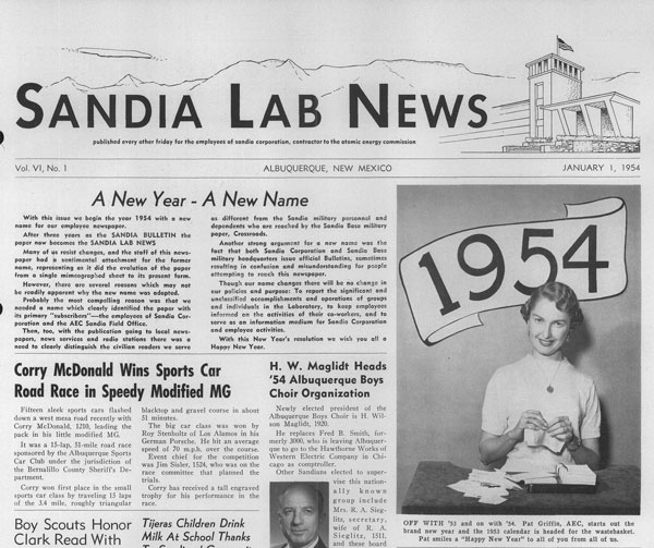 first issue of Lab News circa 1954