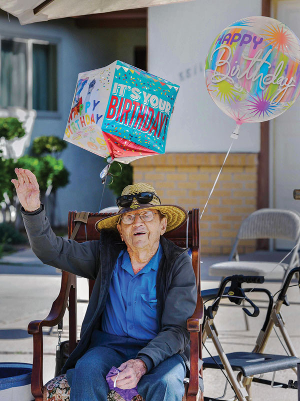 Larry on his birthday throne