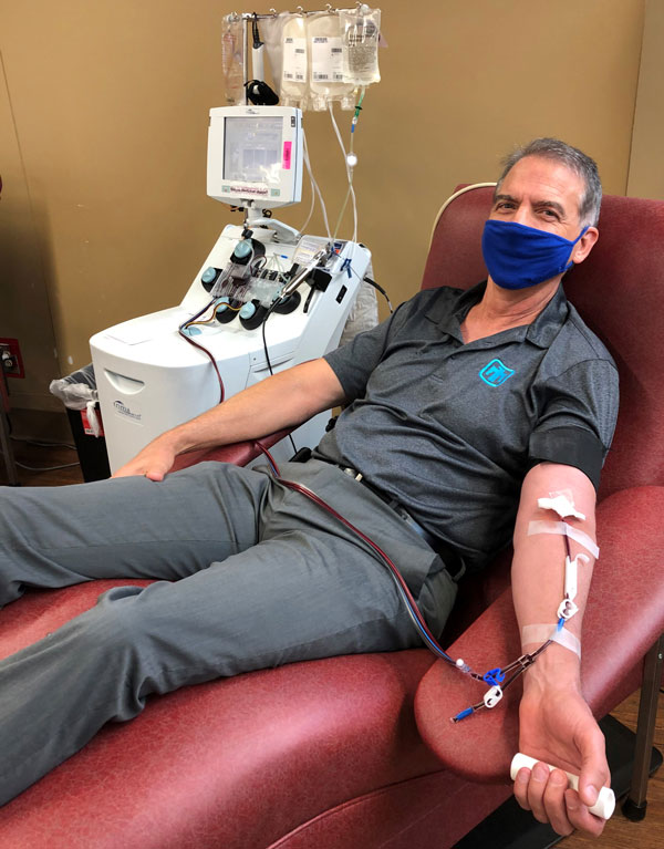 Don Lifke donates plasma