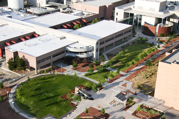 aerial view of modern MESA campus
