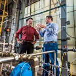 researchers at power plant