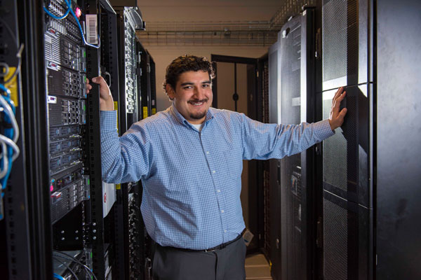 Vince Urias in server room