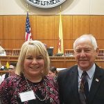 Jackie Kerby Moore poses with state Sen. Jim White