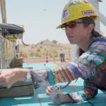 Sylvia Saltzstein works on an engineering project