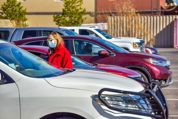 cars at vaccine clinic