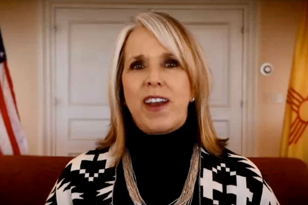 Michelle Lujan Grisham speaks on video