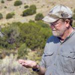 bird takes flight from biologist's hand