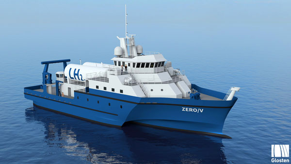 Engineering model of the Zero-V hydrogen-powered research vessel