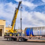 giant steel canister on flatbed