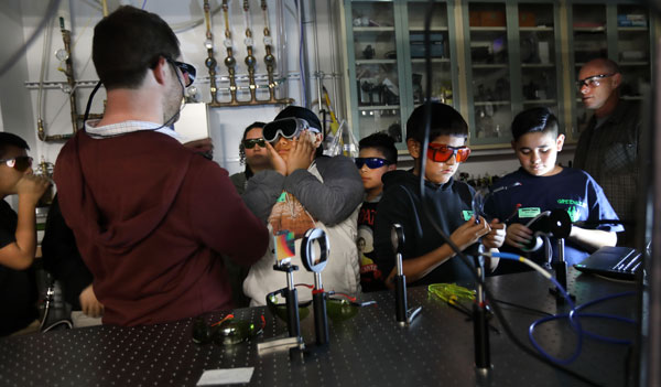 students learning about the Combustion Research Facility