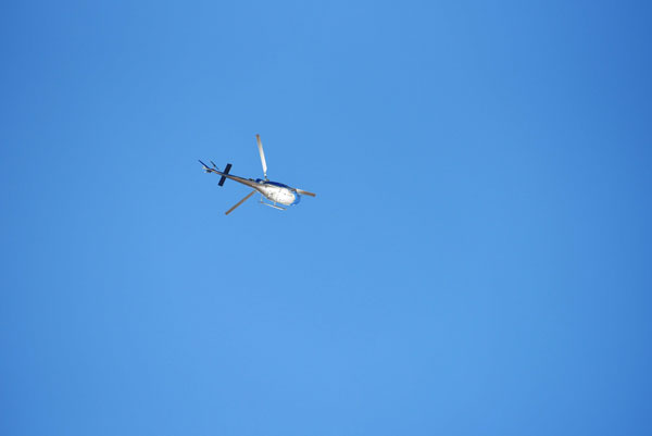 helicopter flies overhead