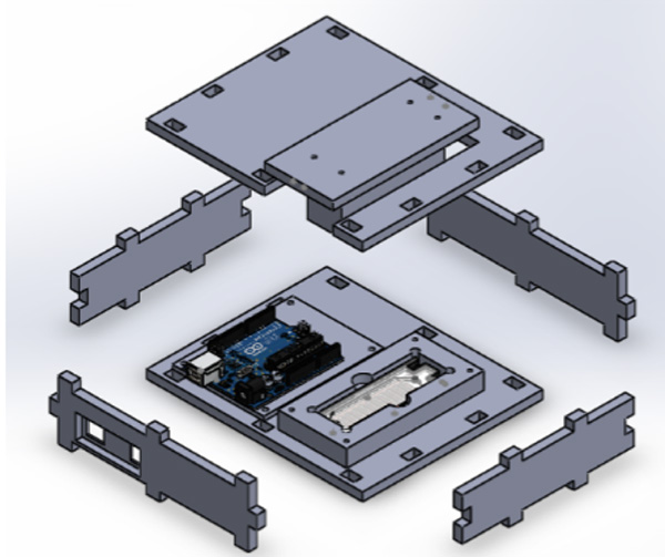 An AutoCAD rendering of the CoagVista device.