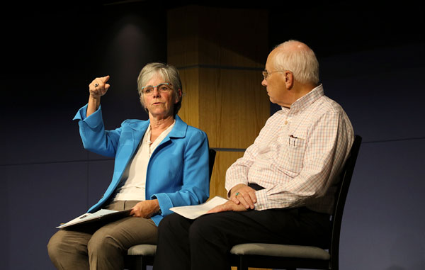 Laboratories Director Steve Younger and Chief Research Officer Susan Seestrom 