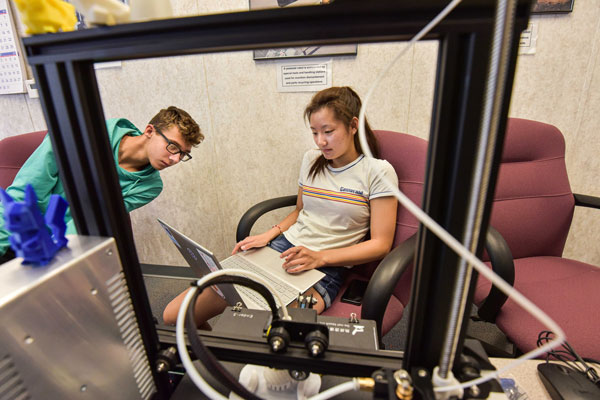 students working on computers