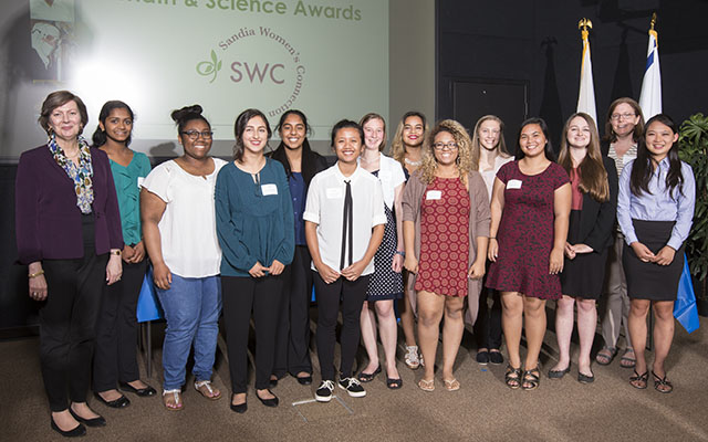 Girls recognized for outstanding achivement in mathematics.