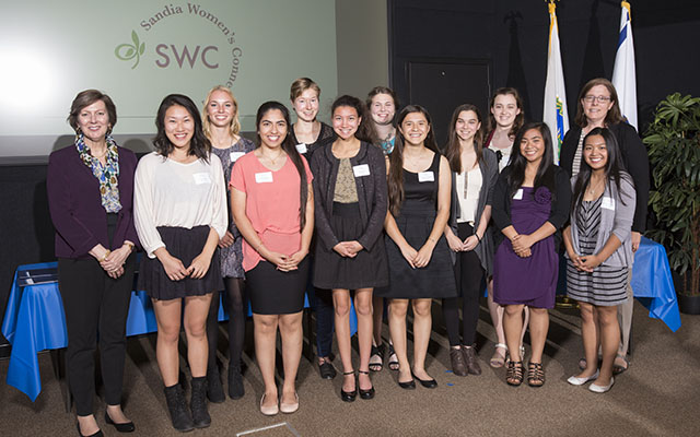 Girls recognized for outstanding achivement in science.