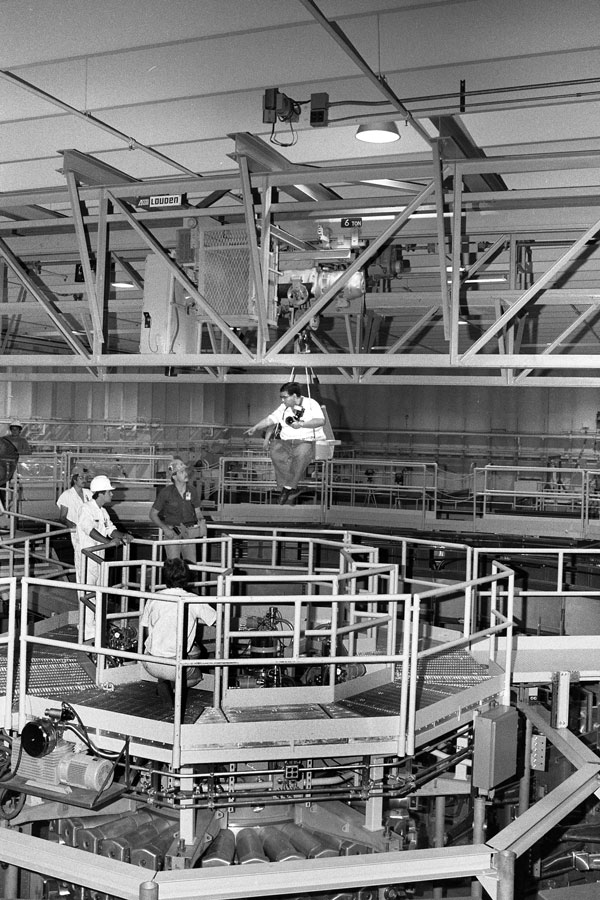 Randy in harness above Saturn accelerator