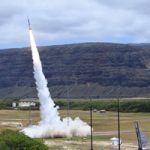 A sounding rocket lifts off from the Kauai Test Facility in Hawaii