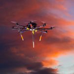 a drone at dusk