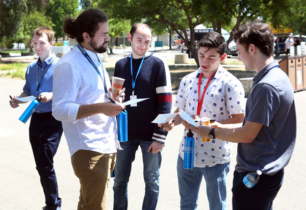 students play networking bingo