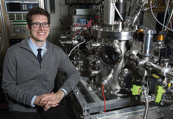 Robert Kolasinski has received a $2.5 million, five-year Early Career Research Program award from the DOE Office of Science. (Photo by Dino Vournas)