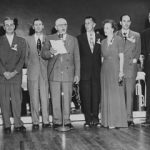 bunch of people on stage at Coronado Club in 1950