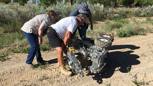 One test required operators to get their "fallen" robots back into an upright operational condition.