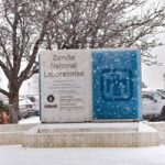 Sandia Labs sign in snow