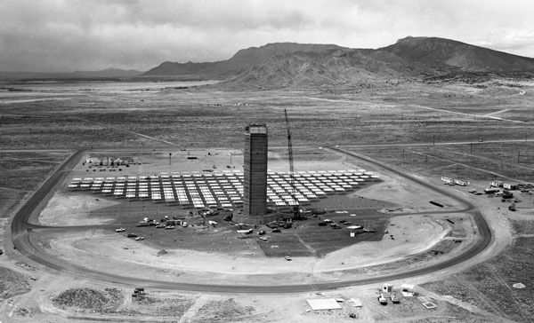 Solar tower under construction in 1978