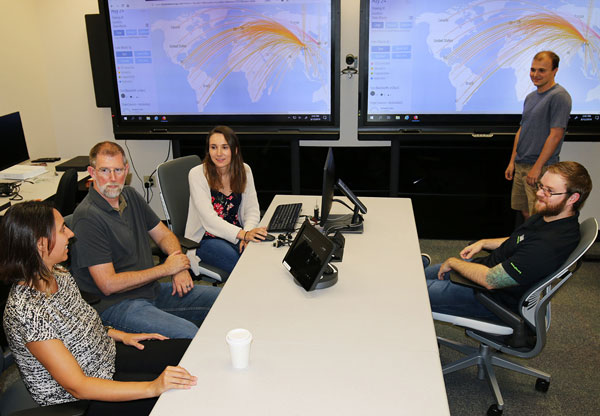 group of people talks in conference room