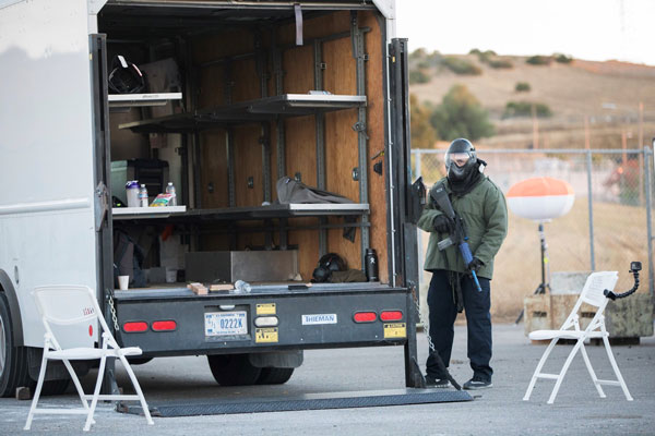 A shooter preps for the next arriving responder team.