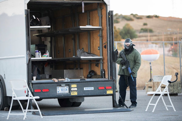 A shooter preps for the next arriving responder team.