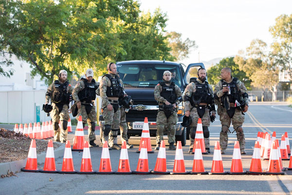 The Contra Costa County Sheriff’s team prepares for the drill.