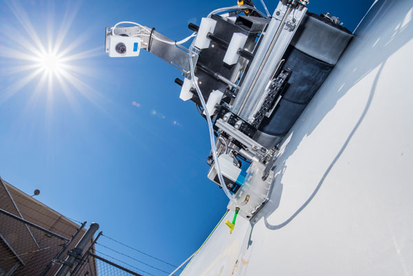 crawling robot inspects wind turbine