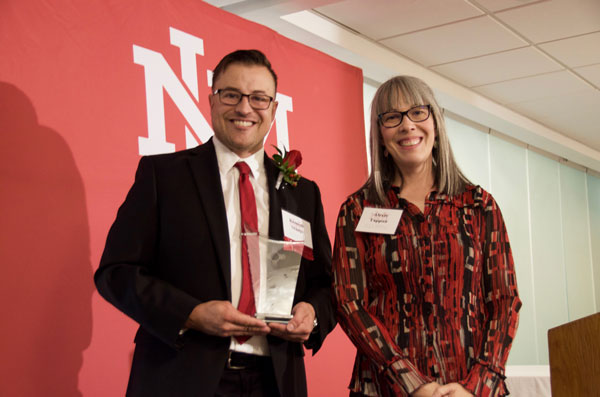 TOP LOBO — Mechanical engineer Kenneth Armijo poses with Alexis Tappan after receiving UNM’s prestigious Zia award. (Photo courtesy of Kenneth Armijo)