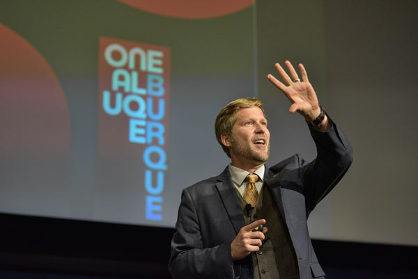 ANALYSIS NEEDED — Mayor Tim Keller presented his vision for a safer, more inclusive city.