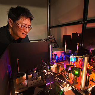 JEFF TSAO (1120, above) and colleagues have published a follow-up paper in the journal Energy Policy regarding the productivity gains to be realized with LED lighting. The paper came after an initial article published in 2010 was misinterpreted in some media sources. (Photo by Randy Montoya)