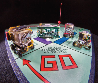 Miniature Autonomous Robotic Vehicles were developed in the mid-1990s and led to the creation of superminiature robots in 2001, which were selected by Time magazine as the invention of the year in robotics in 2001.	(Photo by Randy Montoya)