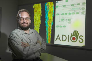 A WINNER — Jay Lofstead (1423) is Sandia’s fourth R&D 100 winner this year. His Sandia affiliation was inadvertently not listed in Oak Ridge’s winning entry for the ADIOS code. Jay was one of the initiators of the technology. (Photo by Randy Montoya)