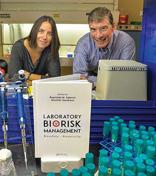 Jennifer Gaudioso and Ren Salerno are editors of a new book, Laboratory Biorisk Management, that aims to aid hospitals and bioscience labs assess, mitigate, and manage biological risks.	(Photo by Randy Montoya)