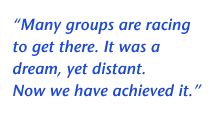 Quote by Jung Han, "Many group are racing to get there. It was a dream, yet distant. Now we have achieved it."