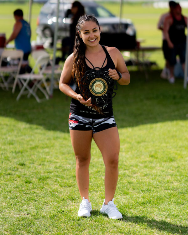 FIRST PLACE — Tiffany Tafoya took first place in her division at the strongman competition that was part of the 2018 Rio Grande Celtic Strongman Games and placed third in the 2018 U.S. Strongman Nationals this summer.
