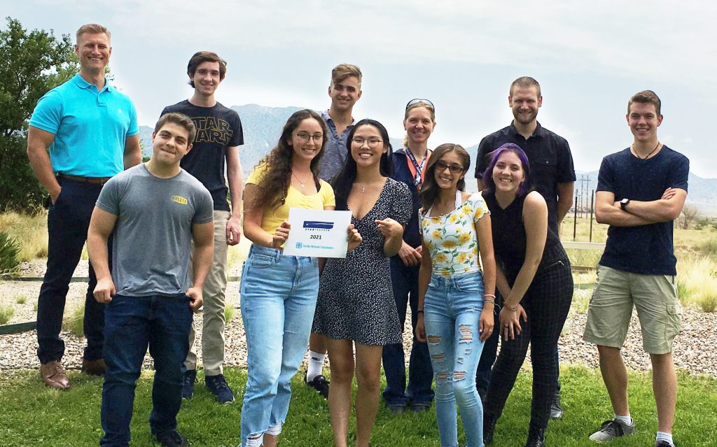 STEM STARS — Sandia hosted a virtual science, technology and research camp for nine recently graduated high school students. During this two-week program, the students completed mentored projects including Introduction to Python, EM Image Analysis and Advanced Computing Data. They also learned about STEM careers at Sandia. Students who participated in the camp were nominated by their teachers to be part of the 2021 class of STAR Fellows. (Photo courtesy of Cheryl Garcia)