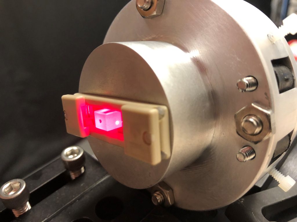 Image of Laser-illuminated crystal