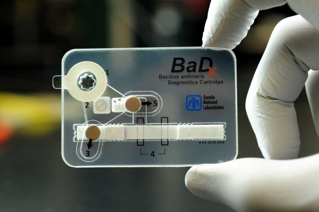 Image of BaDx, a pocket-sized detector for anthrax