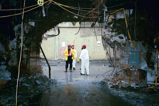 CLEARING THE DECK — New Mexico Task Force-1 took three days to clear the first-floor deck of the Pentagon attack site. They were expected to need seven days.