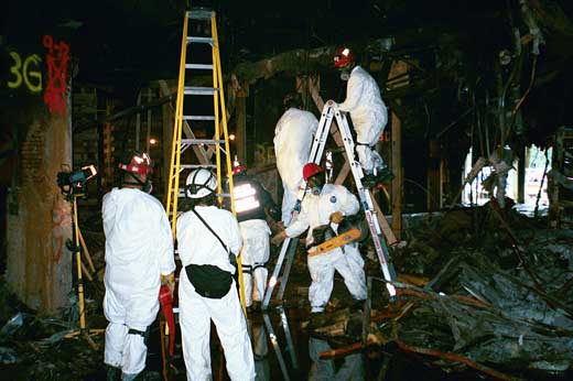 Image of Sandians clean up Pentagon debris after 9/11