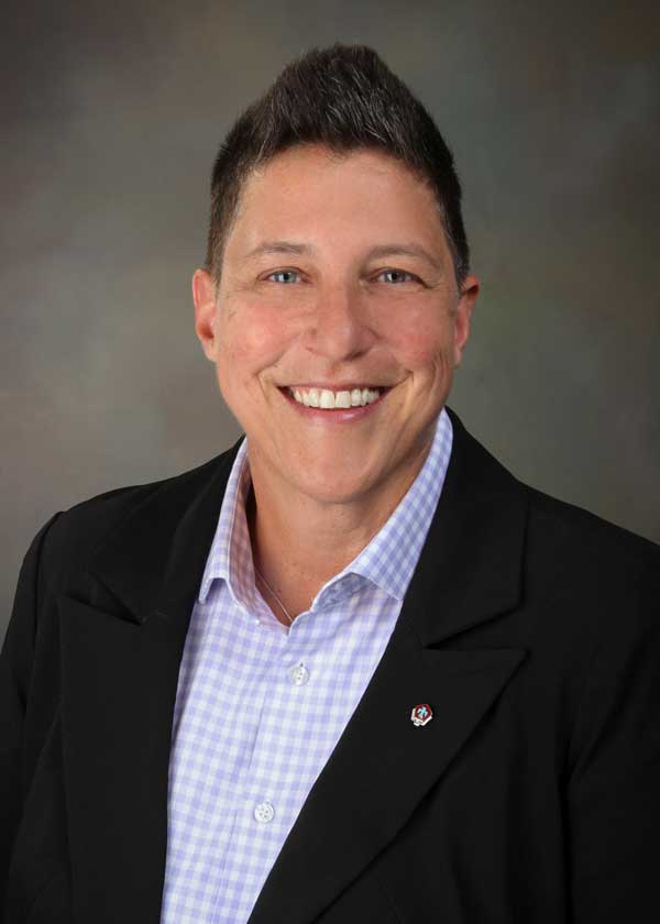 AN ADVOCATE FOR ALL — Chris LaFleur, a Sandia fire protection engineer, received a SWE 2021 Advocating for Women in Engineering Award for her service as chair of the Sandia Pride Alliance Network, especially her work to make Sandia a more supportive workplace for transgender individuals. (Photo by Lonnie Anderson)