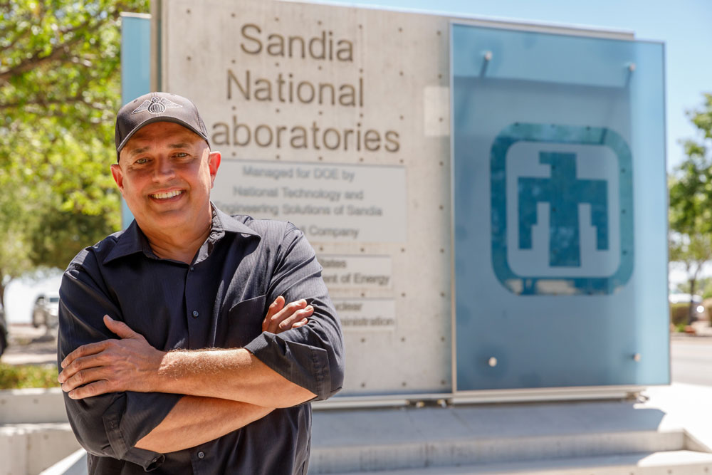 THE ROAD TO SECURITY — Deployed security professional Mike Kline joined Sandia in 2005 to work on human resources systems. Since then, Mike has worked as a staffing specialist for Sandia’s nuclear weapons and cyber organizations, a diversity recruiter and an international business risk management analyst. (Photo by Bret Latter)